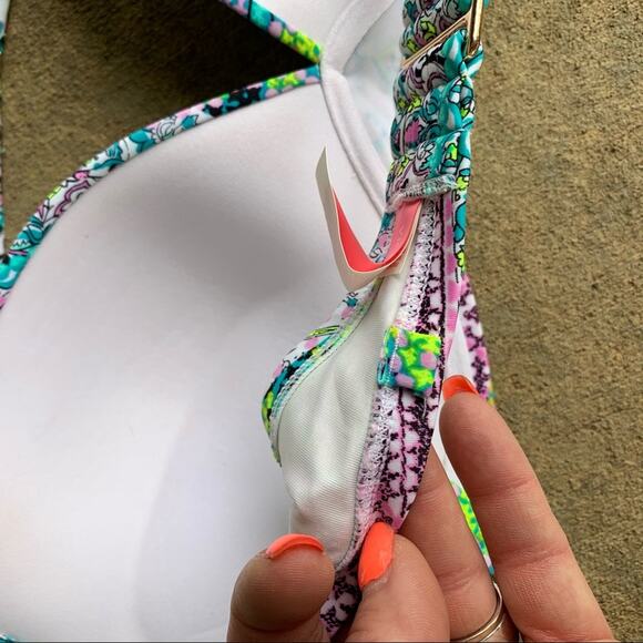 Victoria’s Secret 36D The Angel Convertible floral boho convertible bikini top - Picture 4 of 6